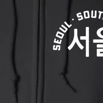 Seoul South Korea Korean Hangul College Style Retro Full Zip Hoodie