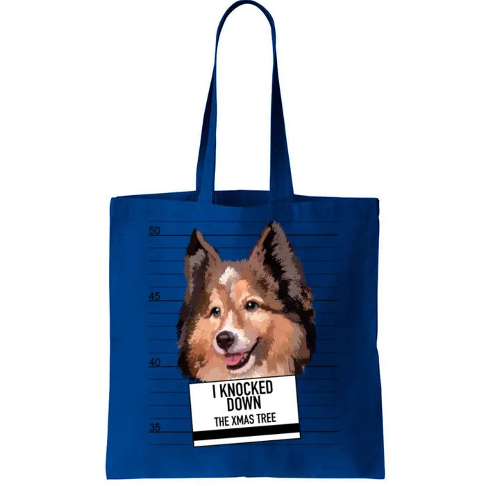 Shetland Sheepdog Knocked Down Xmas Tree Gift Tote Bag