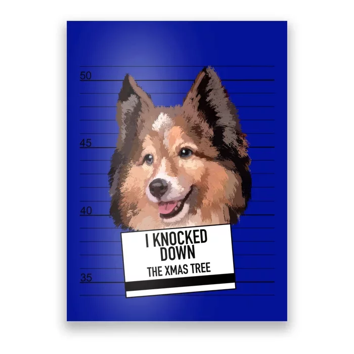 Shetland Sheepdog Knocked Down Xmas Tree Gift Poster