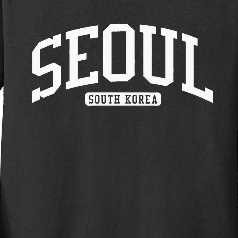 Seoul South Korea College University Style Kids Long Sleeve Shirt