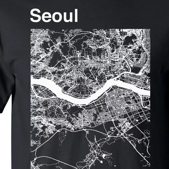 Seoul South Korea Classic City Map Graphic Tall T-Shirt