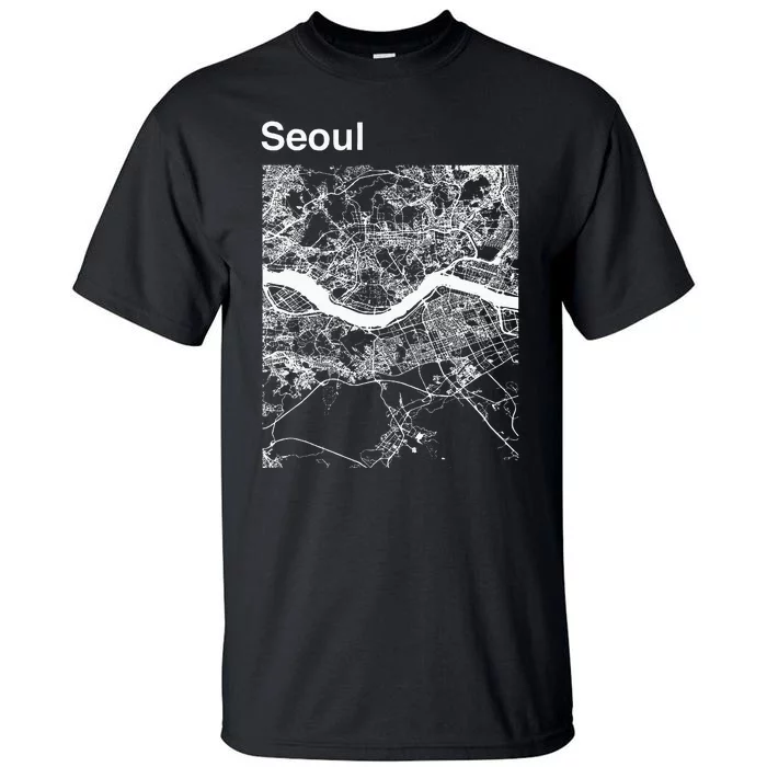 Seoul South Korea Classic City Map Graphic Tall T-Shirt