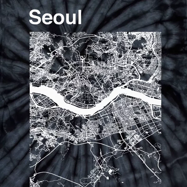 Seoul South Korea Classic City Map Graphic Tie-Dye T-Shirt