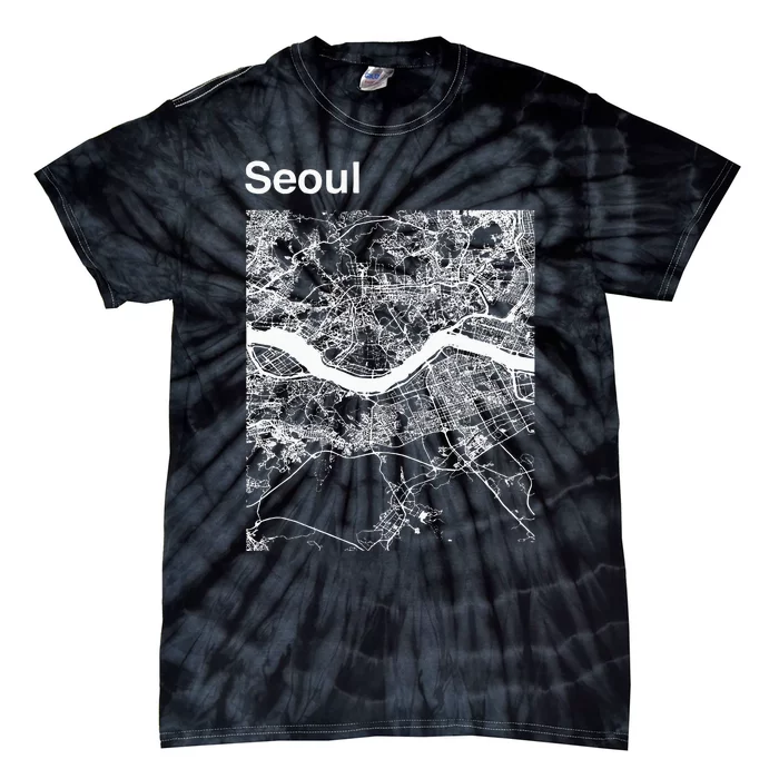 Seoul South Korea Classic City Map Graphic Tie-Dye T-Shirt