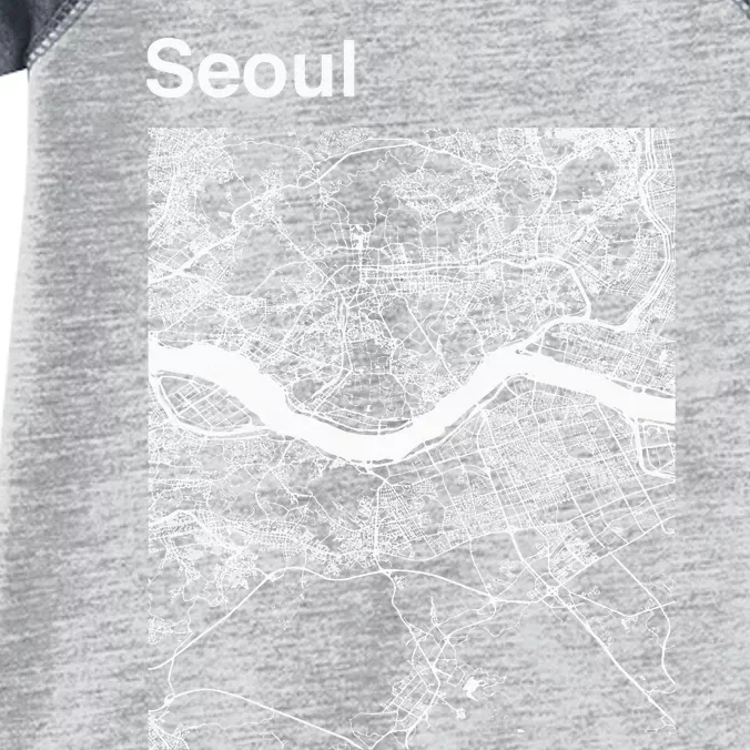 Seoul South Korea Classic City Map Graphic Infant Baby Jersey Bodysuit