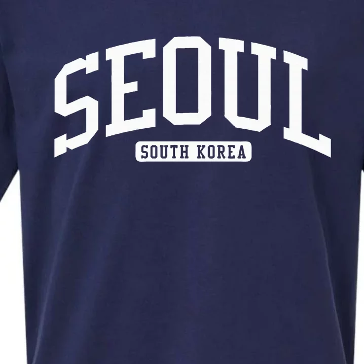 Seoul South Korea College University Style Sueded Cloud Jersey T-Shirt