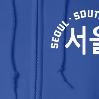 Seoul South Korea Korean Hangul College Style Retro Full Zip Hoodie