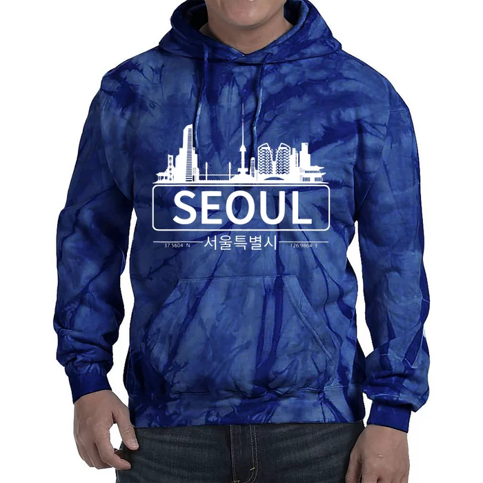 Seoul South Korea Skyline Cityscape Tie Dye Hoodie