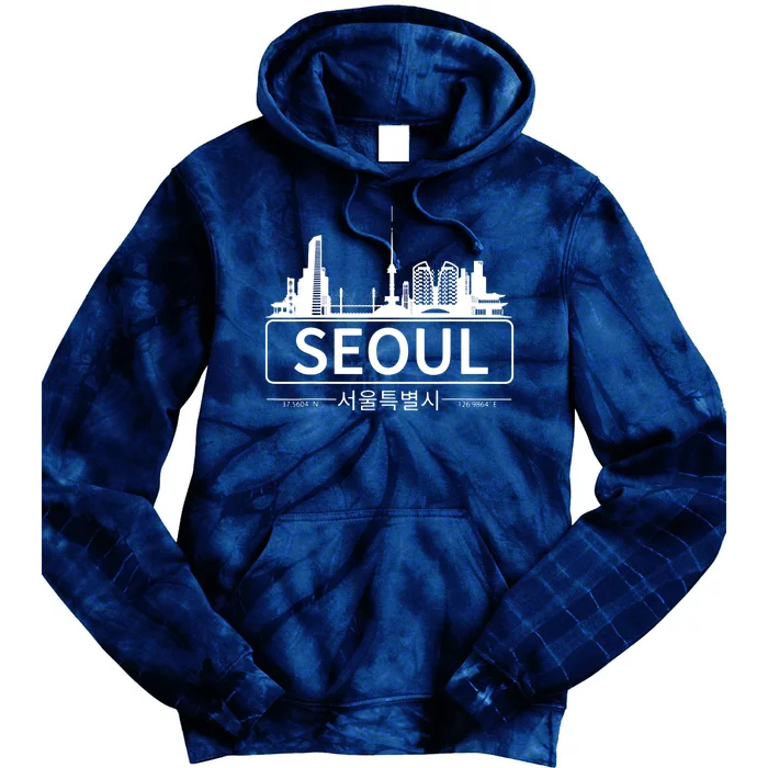 Seoul South Korea Skyline Cityscape Tie Dye Hoodie