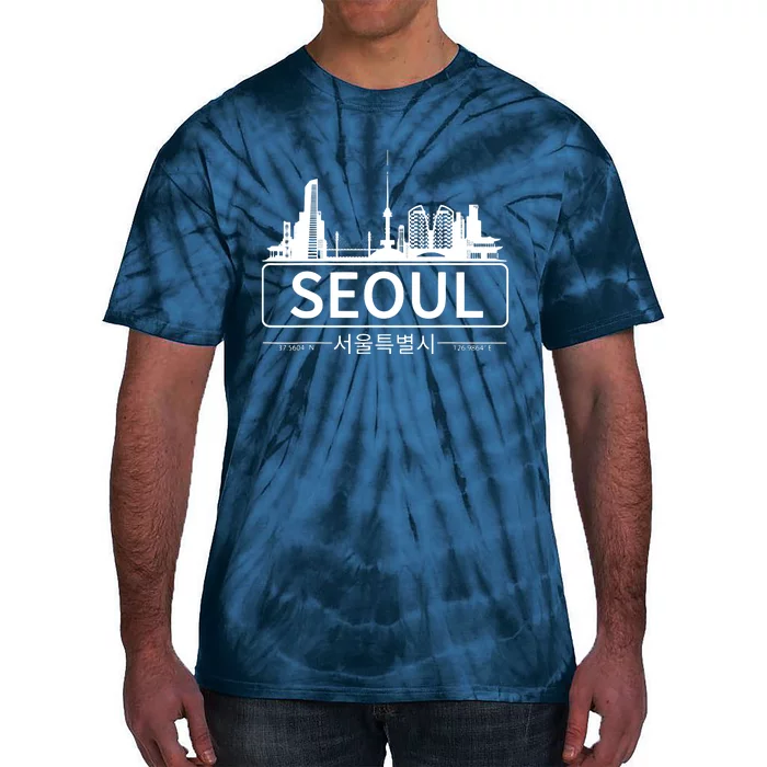 Seoul South Korea Skyline Cityscape Tie-Dye T-Shirt