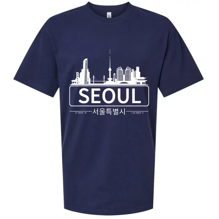 Seoul South Korea Skyline Cityscape Sueded Cloud Jersey T-Shirt