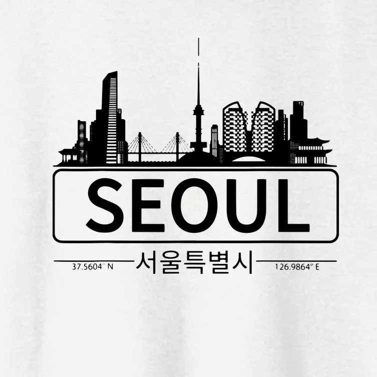 Seoul South Korea Skyline Cityscape Women's Crop Top Tee