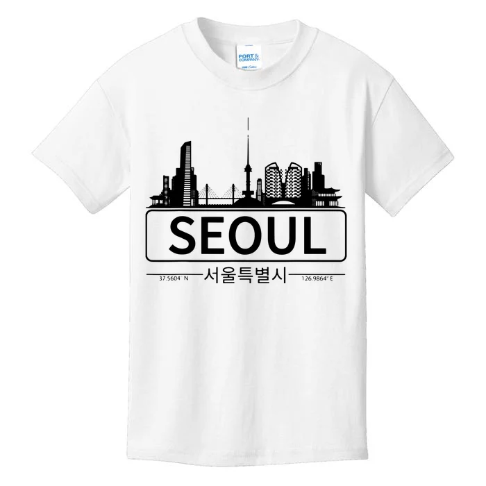 Seoul South Korea Skyline Cityscape Kids T-Shirt