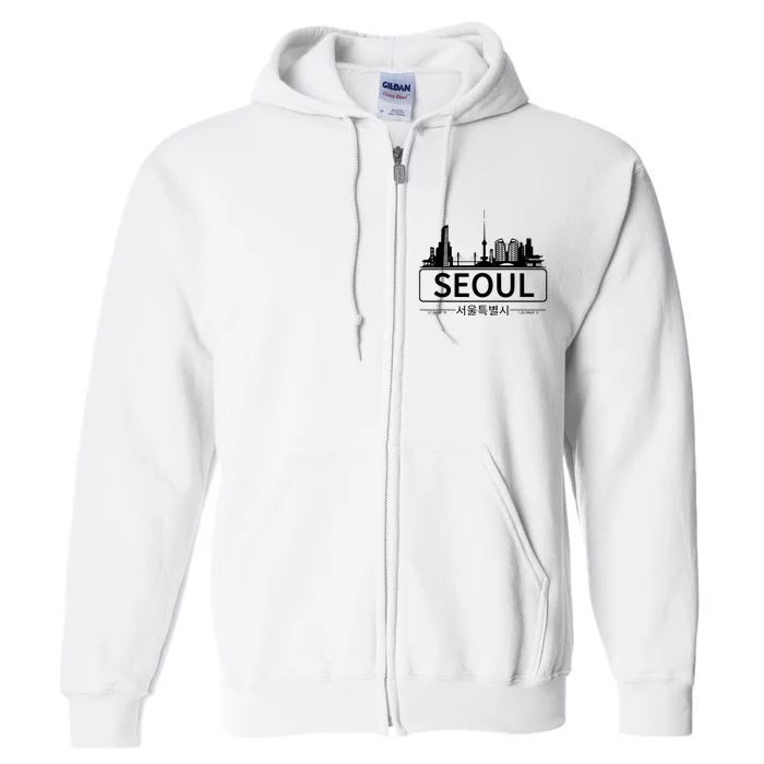 Seoul South Korea Skyline Cityscape Full Zip Hoodie