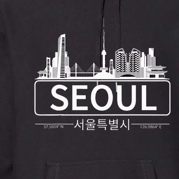 Seoul South Korea Skyline Cityscape Premium Hoodie