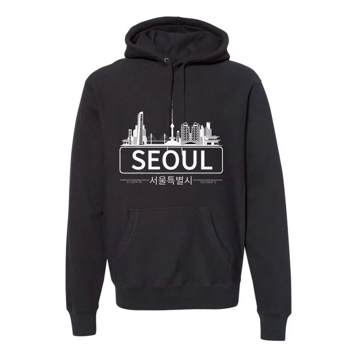 Seoul South Korea Skyline Cityscape Premium Hoodie