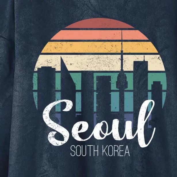 Seoul South Korea Skyline Tourism Gift Hooded Wearable Blanket