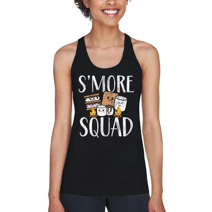 Smore Squad Kawaii SMore Camping Team Distressed Women's Racerback Tank