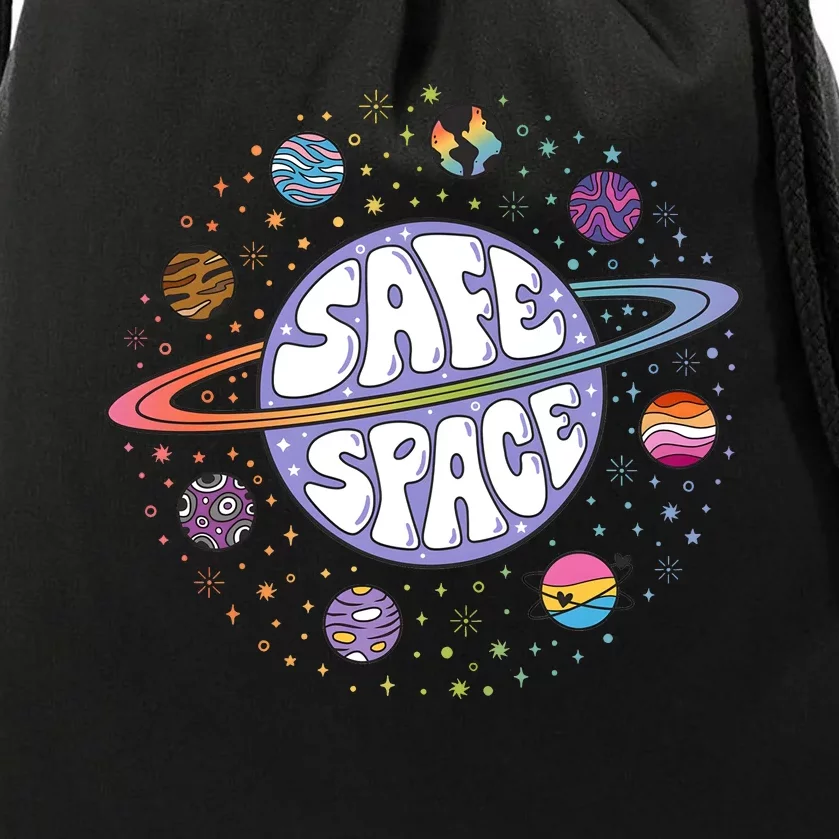 Safe Space Lgbtq Friendly Proud Ally Drawstring Bag