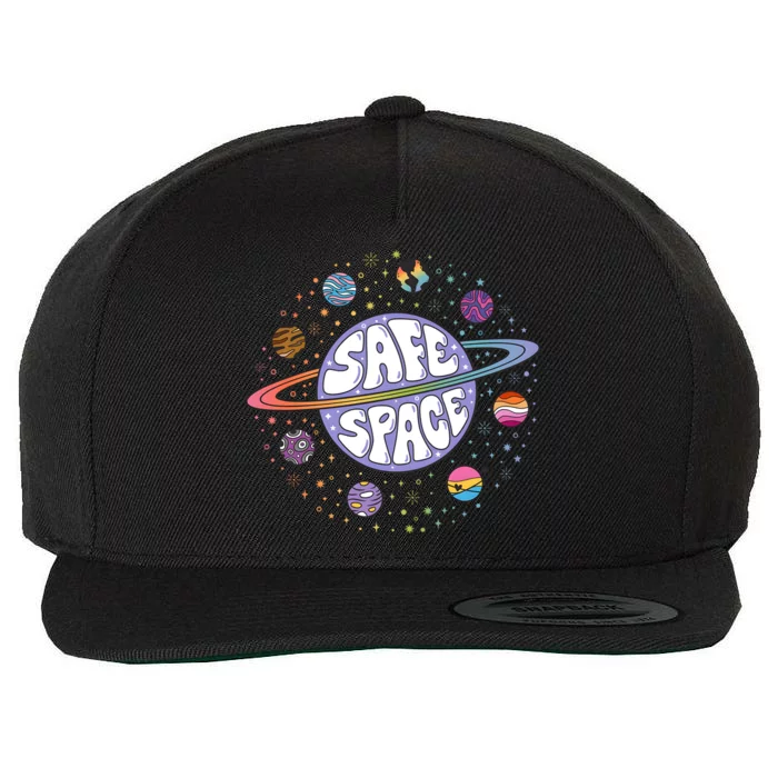 Safe Space Lgbtq Friendly Proud Ally Wool Snapback Cap