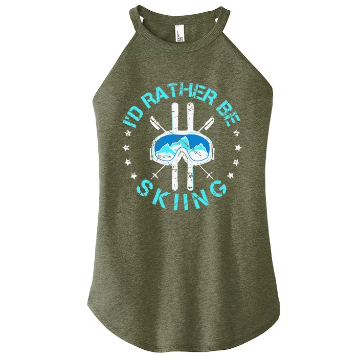 Skiing Skiing Lover I'd Rather Be Skiing Women’s Perfect Tri Rocker Tank