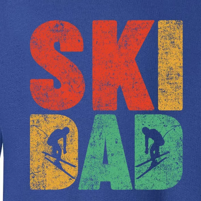 Skiing Sports Lover Retro Style Skiing Ski Dad Fathers Day Cute Gift Toddler Sweatshirt