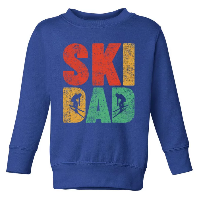 Skiing Sports Lover Retro Style Skiing Ski Dad Fathers Day Cute Gift Toddler Sweatshirt