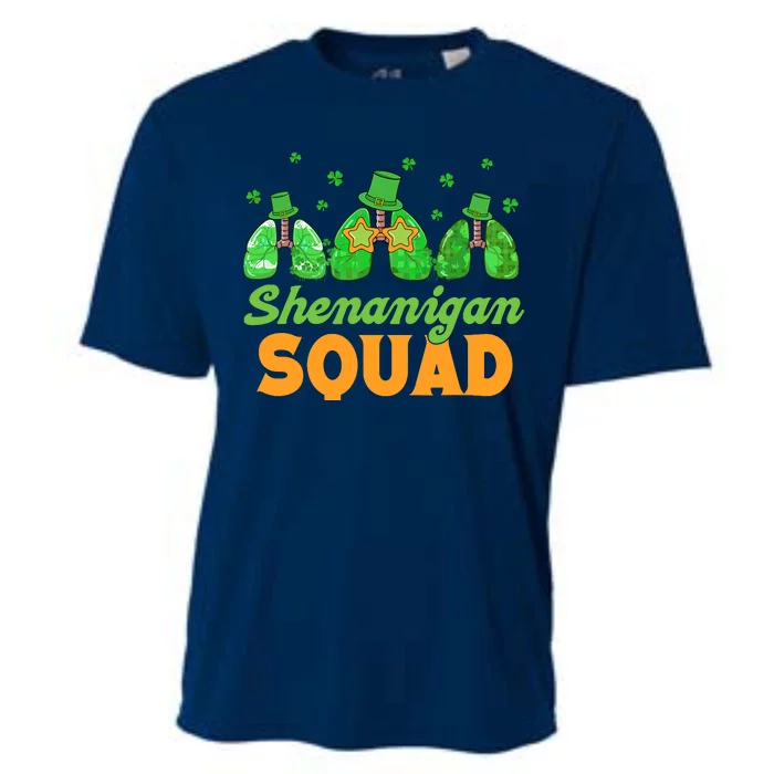 Shenanigan Squad Lung Respiratory Therapy St. Patricks Day Cooling Performance Crew T-Shirt