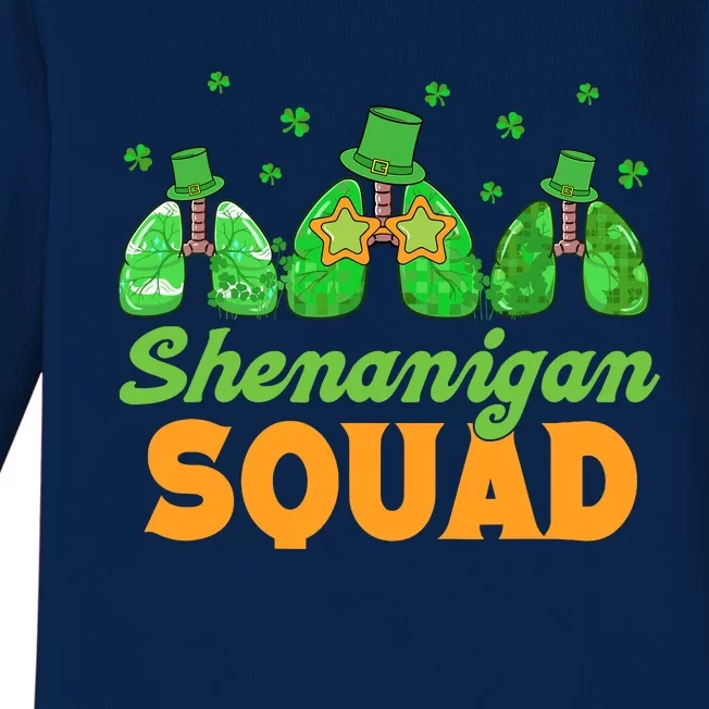 Shenanigan Squad Lung Respiratory Therapy St. Patricks Day Baby Long Sleeve Bodysuit