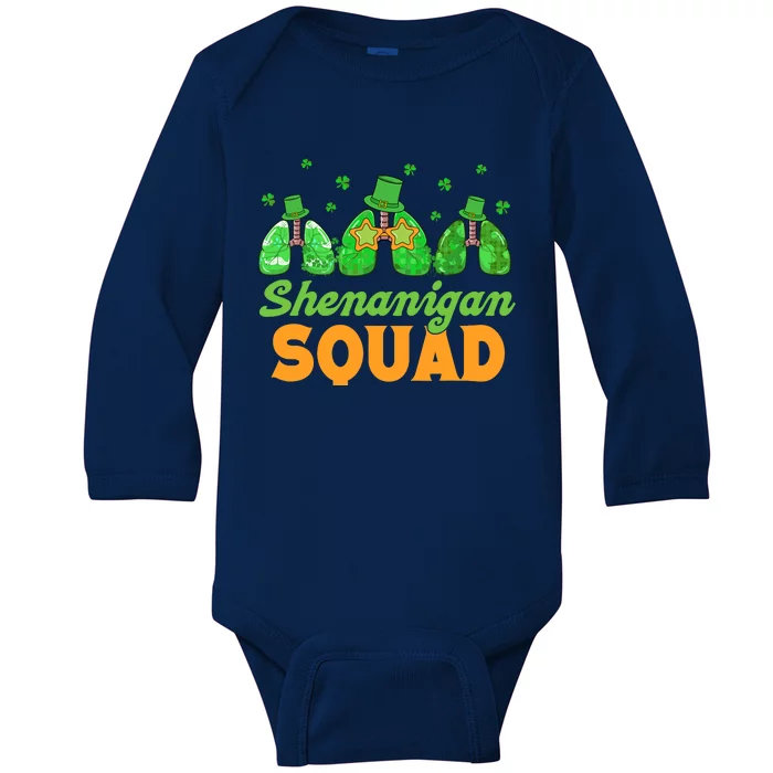 Shenanigan Squad Lung Respiratory Therapy St. Patricks Day Baby Long Sleeve Bodysuit