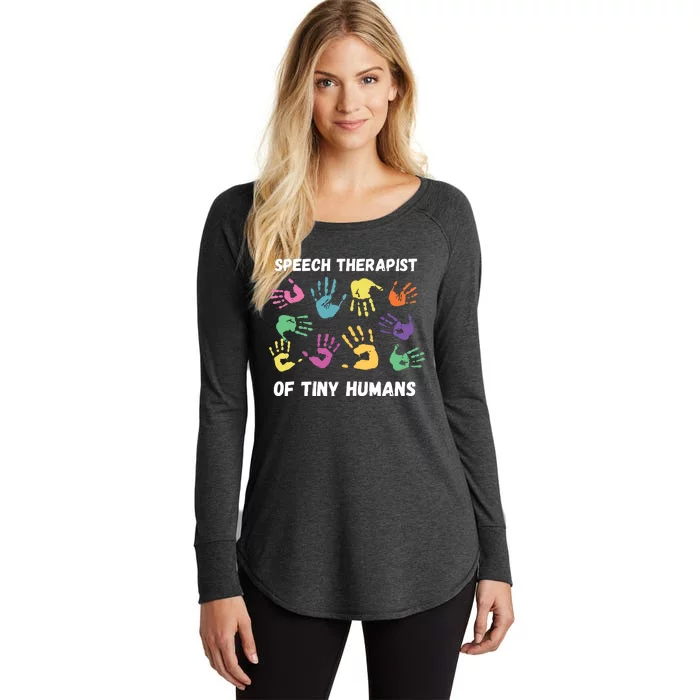 SLP Speech Language Pathology Therapist Women's Perfect Tri Tunic Long Sleeve Shirt