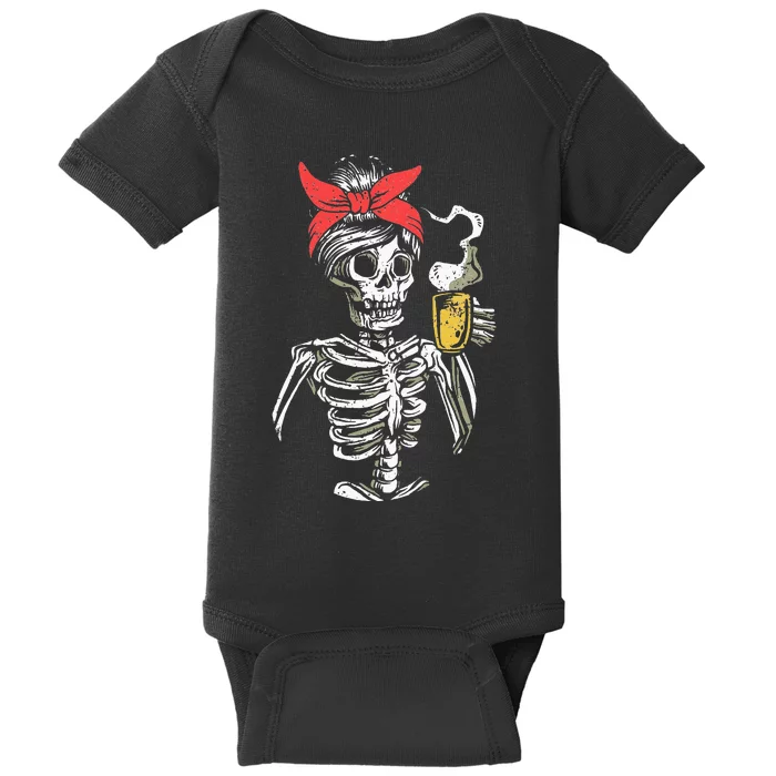 Scary Skeleton Lazy Halloween Costume Baby Bodysuit