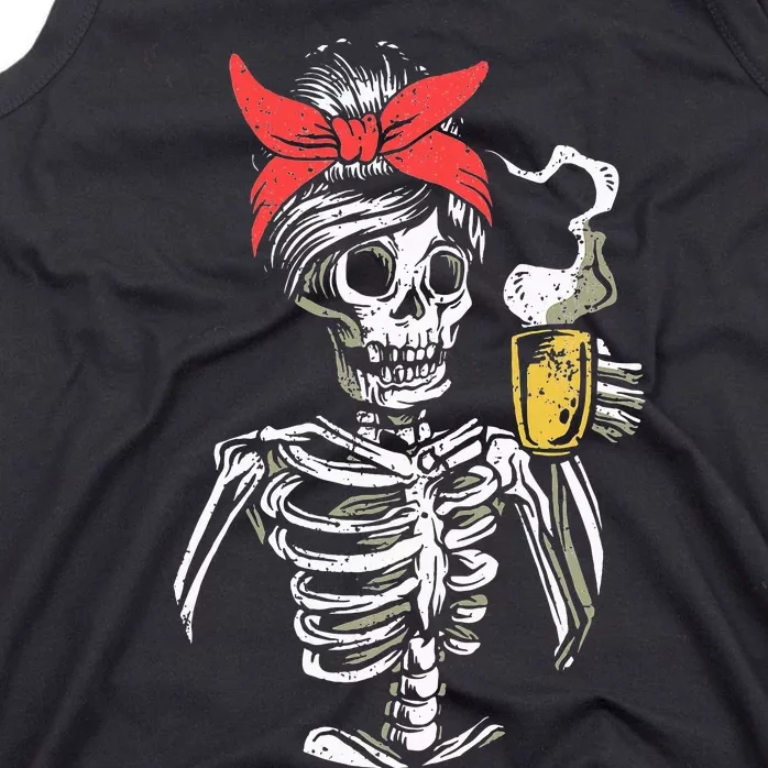 Scary Skeleton Lazy Halloween Costume Tank Top