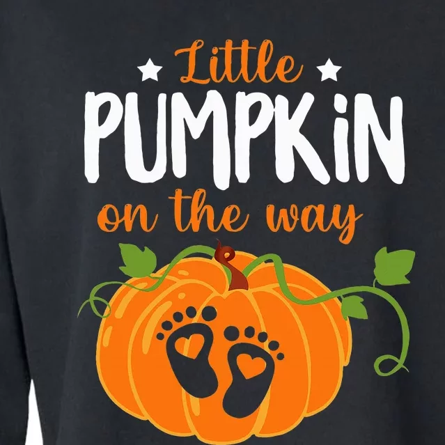 Spooky Surprise Lil Pumpkin Baby Arrival Announcement Cropped Pullover Crew