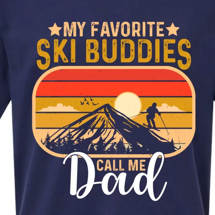 Skiing Snow Lover My Favorite Ski Buddies Call Me Dad Cute Gift Sueded Cloud Jersey T-Shirt