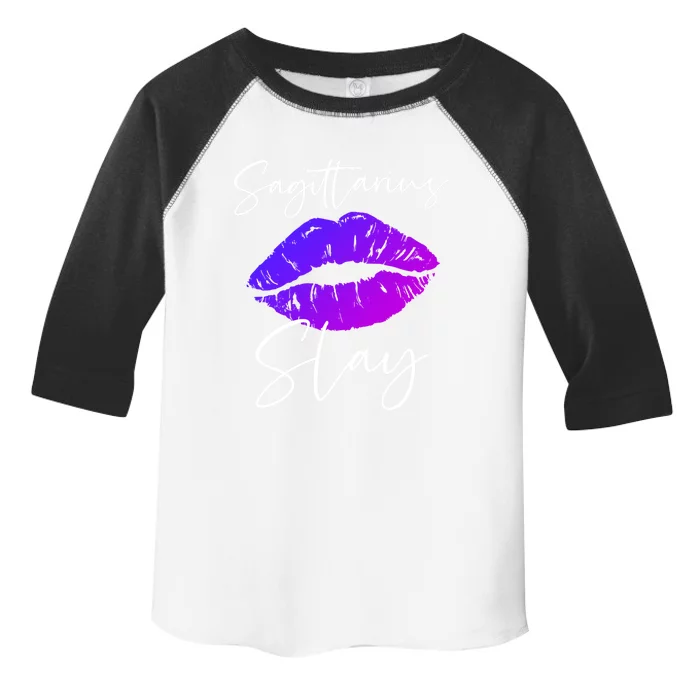 Sagittarius Slay Lipstick Lips Birthday S Gift Toddler Fine Jersey T-Shirt