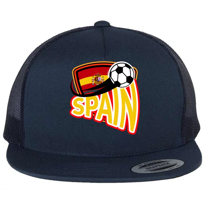 Spain Soccer Logo Flat Bill Trucker Hat