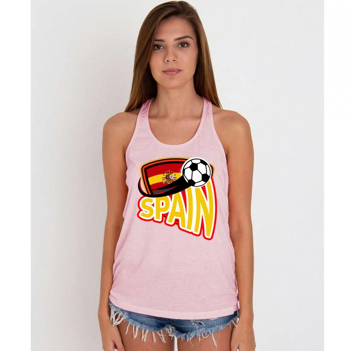 Spain Soccer Logo Women's Knotted Racerback Tank