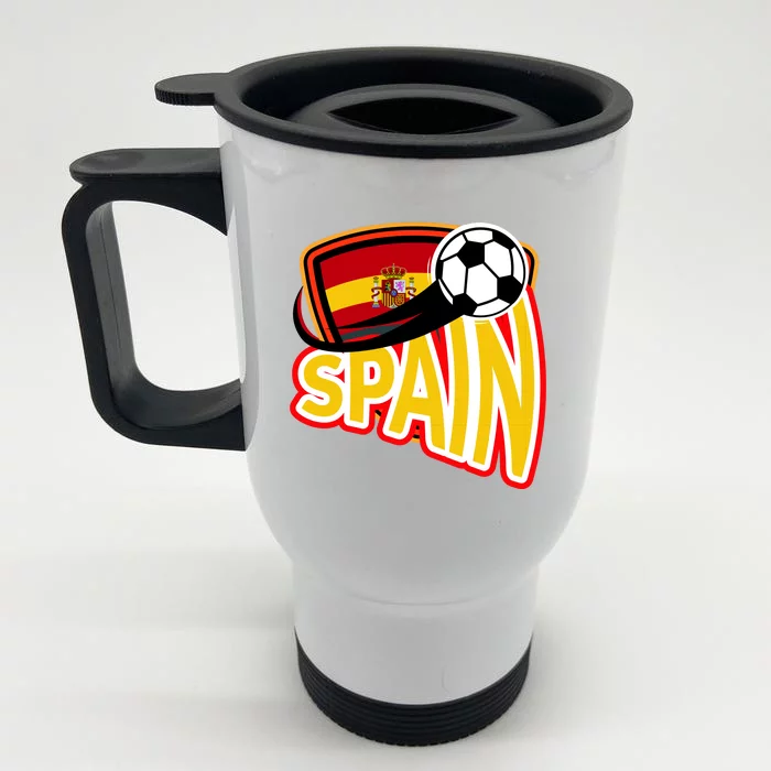 Spain Soccer Logo Front & Back Stainless Steel Travel Mug