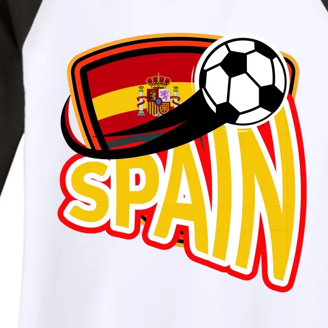 Spain Soccer Logo Women's Tri-Blend 3/4-Sleeve Raglan Shirt