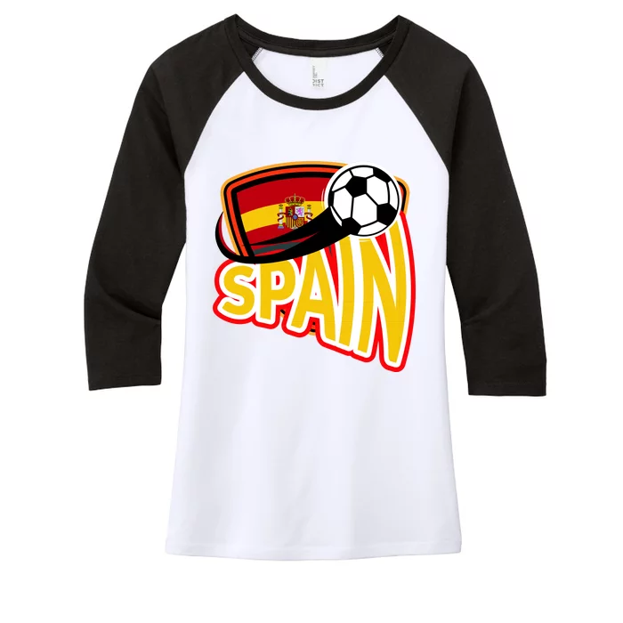 Spain Soccer Logo Women's Tri-Blend 3/4-Sleeve Raglan Shirt