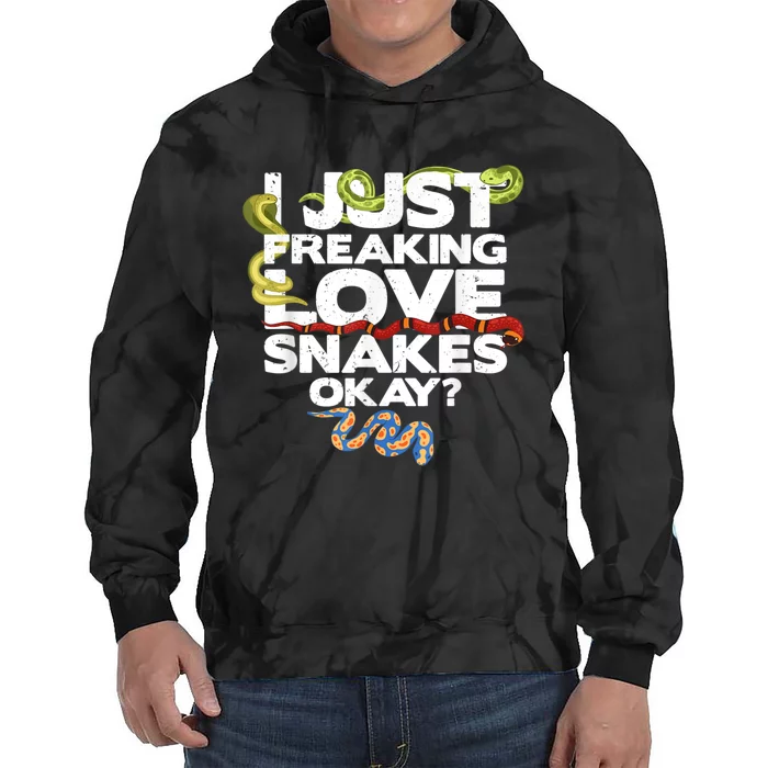 Snake Snake Lover  Reptile Lover Funny Snake Tie Dye Hoodie