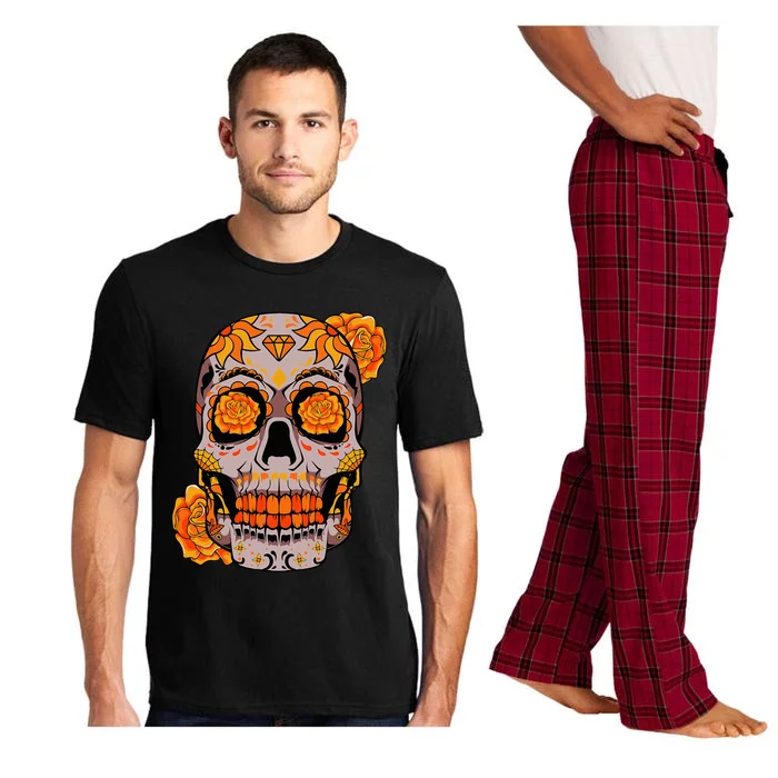 Sugar Skull Lazy Halloween Costume Cool Mexican Bones Pajama Set