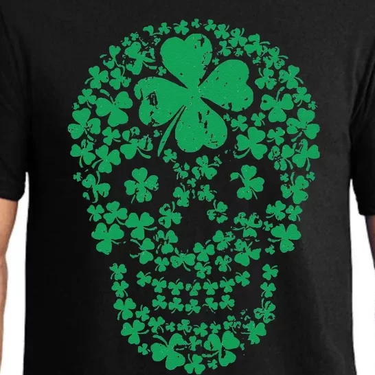 Shamrock Skull, Lucky Clover Leaf Irish Skull Pajama Set