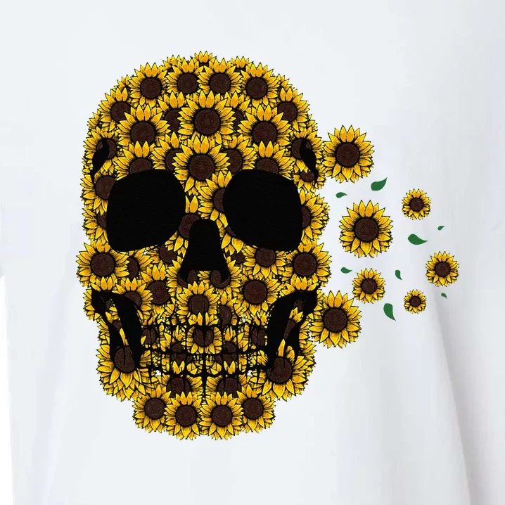 Sunflower Skull Lazy Halloween Costume Cute Skeleton Sueded Cloud Jersey T-Shirt