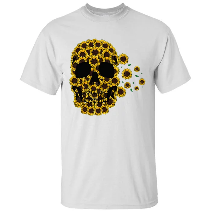 Sunflower Skull Lazy Halloween Costume Cute Skeleton Tall T-Shirt