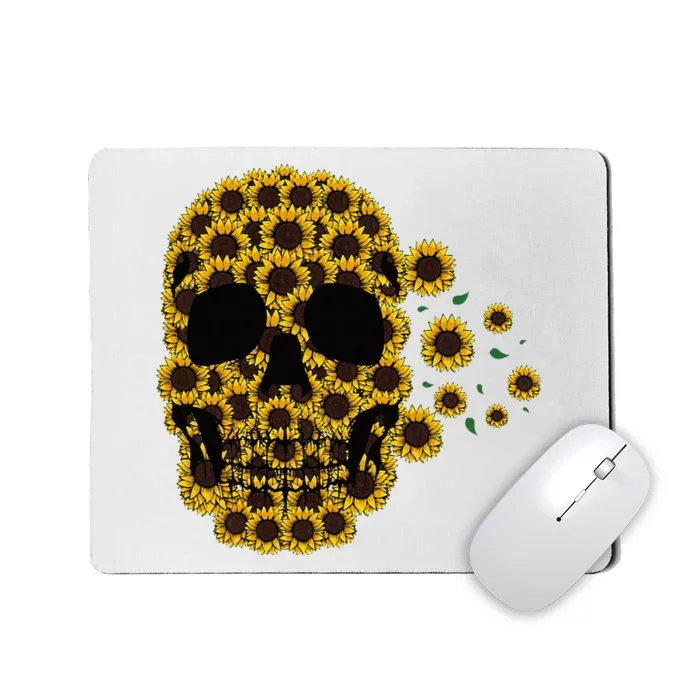 Sunflower Skull Lazy Halloween Costume Cute Skeleton Mousepad