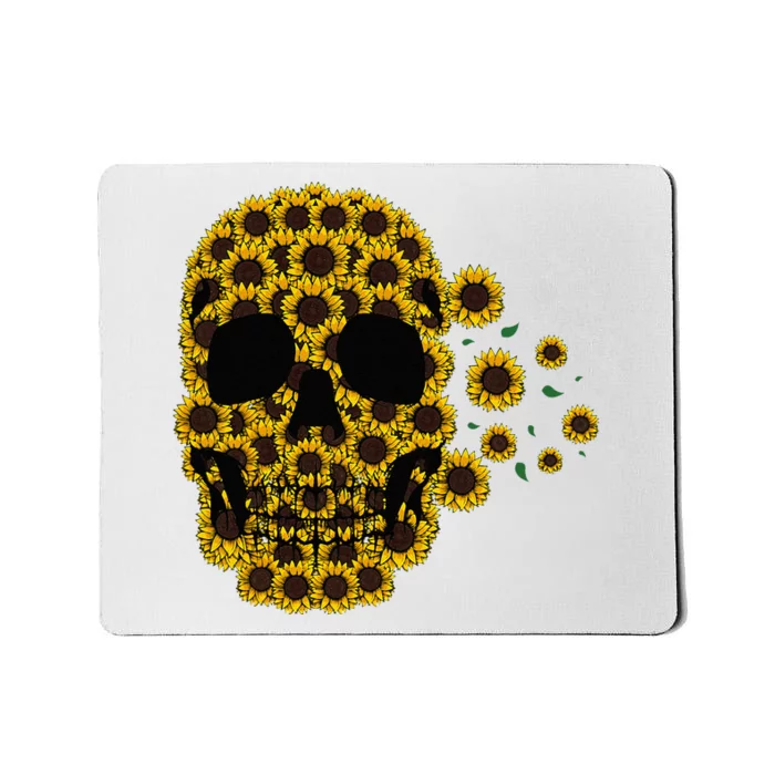 Sunflower Skull Lazy Halloween Costume Cute Skeleton Mousepad