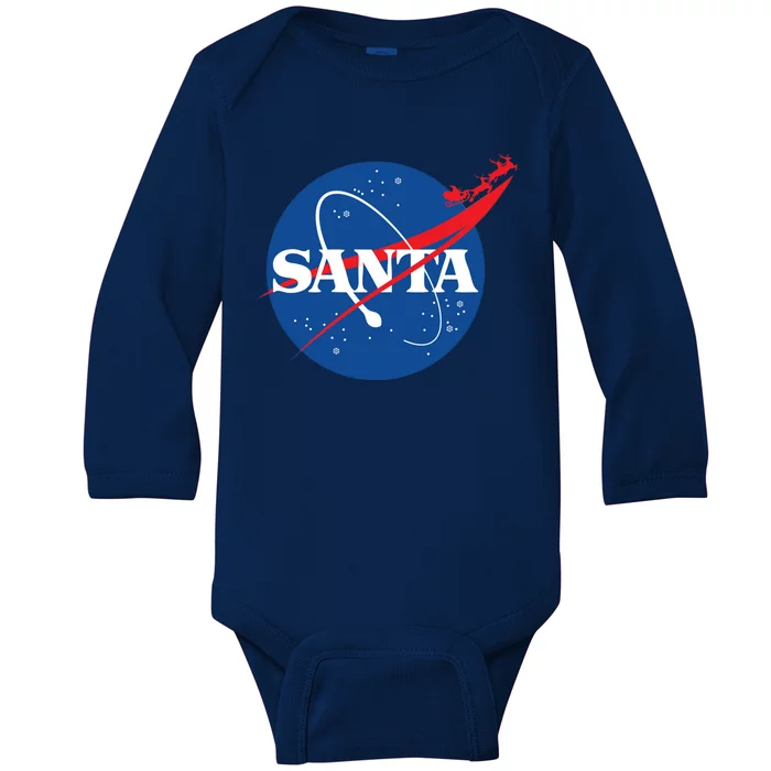 Santa Space Logo Baby Long Sleeve Bodysuit