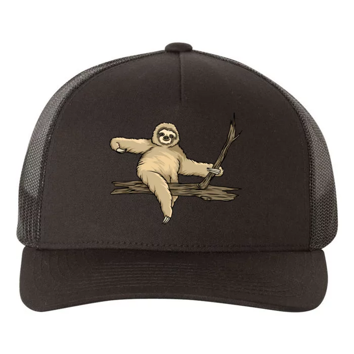 Sloth Yupoong Adult 5-Panel Trucker Hat